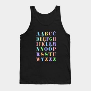 Children's Polish Alphabet Chart, Poland Language Chart, Pastel Tank Top